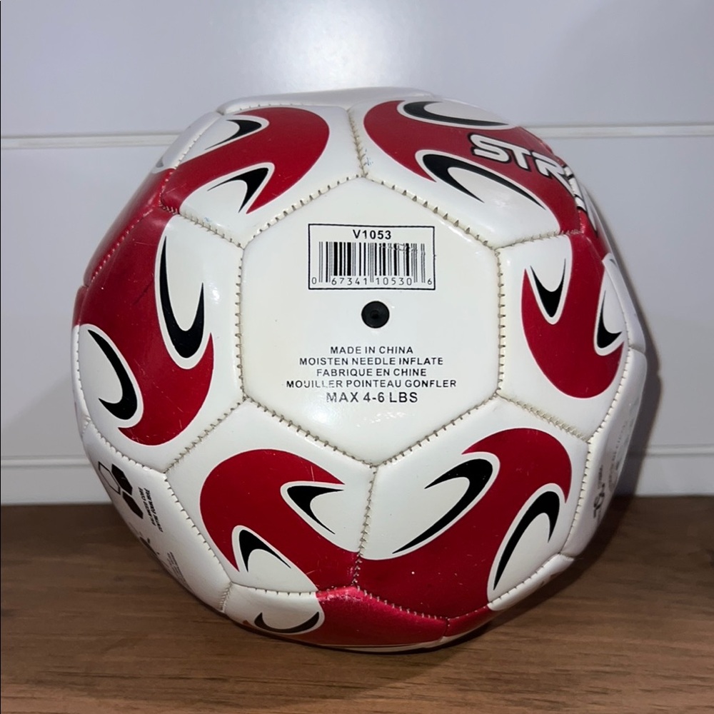 Striker Red and White Soccer Ball for Kids - Size 3 - Picture 7 of 8